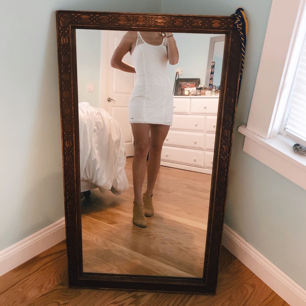 White embroidered Hollister Mini Dress